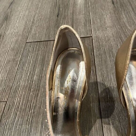 NWOT Caparros Visae Gold Diamond Wrap Heels - Picture 6 of 7
